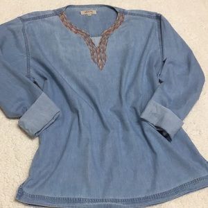 BOHO CHAMBRAY BLOUSE LONG SLEEVE 42